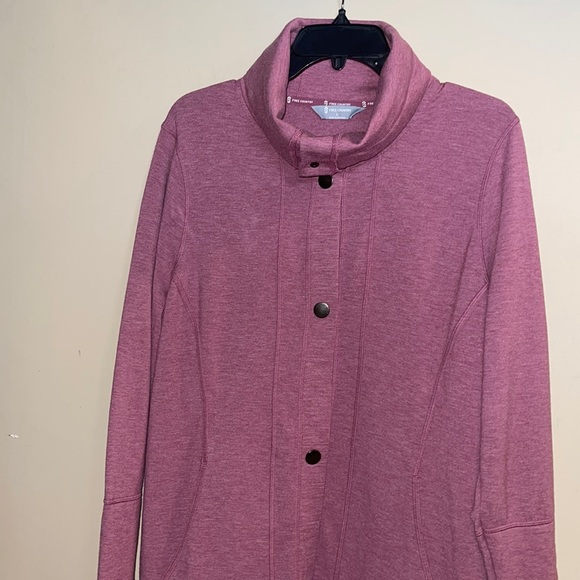 Free Country Mauve Luxe Fleece snap front cardigan size L - Picture 1 of 9